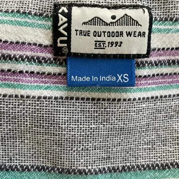 Kavu Womens Hiking Top Outdoor Gorpcore Striped Sleeveless Shirt Boho Size XS - Picture 5 of 7